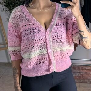 Pink and Cream Sweater